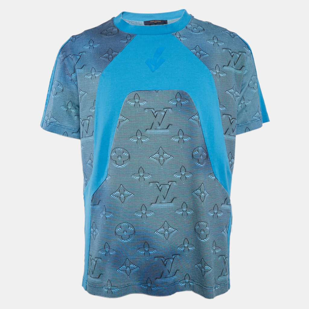 Louis Vuitton Blue Gradient 2054 Monogram Jersey T-Shirt L