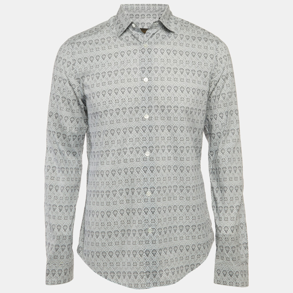 Louis Vuitton Blue Bandana Print Cotton Short-Sleeve Shirt S