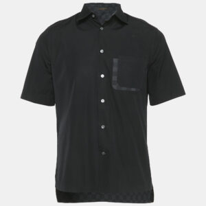 Louis Vuitton Black Cotton Damier Graphite Pocket Short-Sleeve Shirt M