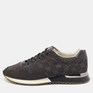 Louis Vuitton Black/Grey Fabric and Leather Run Away Low Top Sneakers Size 43