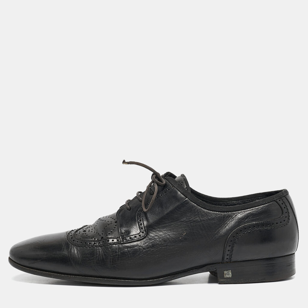 Louis Vuitton Black Leather Lace Up Oxfords Size 41