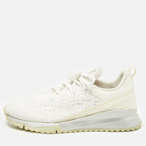 louis vuitton white knit fabric vnr low top sneakers size 45