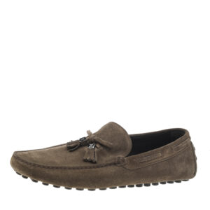 Louis Vuitton  Khaki Green Suede Imola Tassel Loafers Size 42