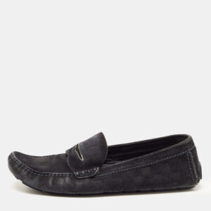 Louis Vuitton Black Suede Monte Carlo Loafers Size 43.5