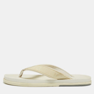 Louis Vuitton White Damier Rubber Thong Flats Size 42.5