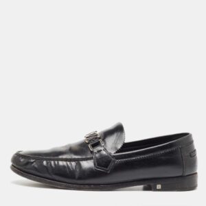 Louis Vuitton Black Leather Hockenheim Loafers Size 44