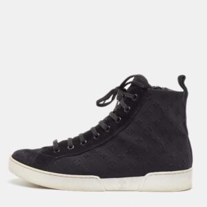 Louis Vuitton Black Monogram Neoprene and Suede Stellar High Top Sneakers Size  38