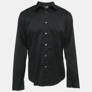 Love Moschino Black Cotton Button Front Shirt XXL