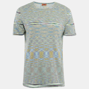 Missoni Multicolor Striped Cotton Crew Neck T-Shirt L