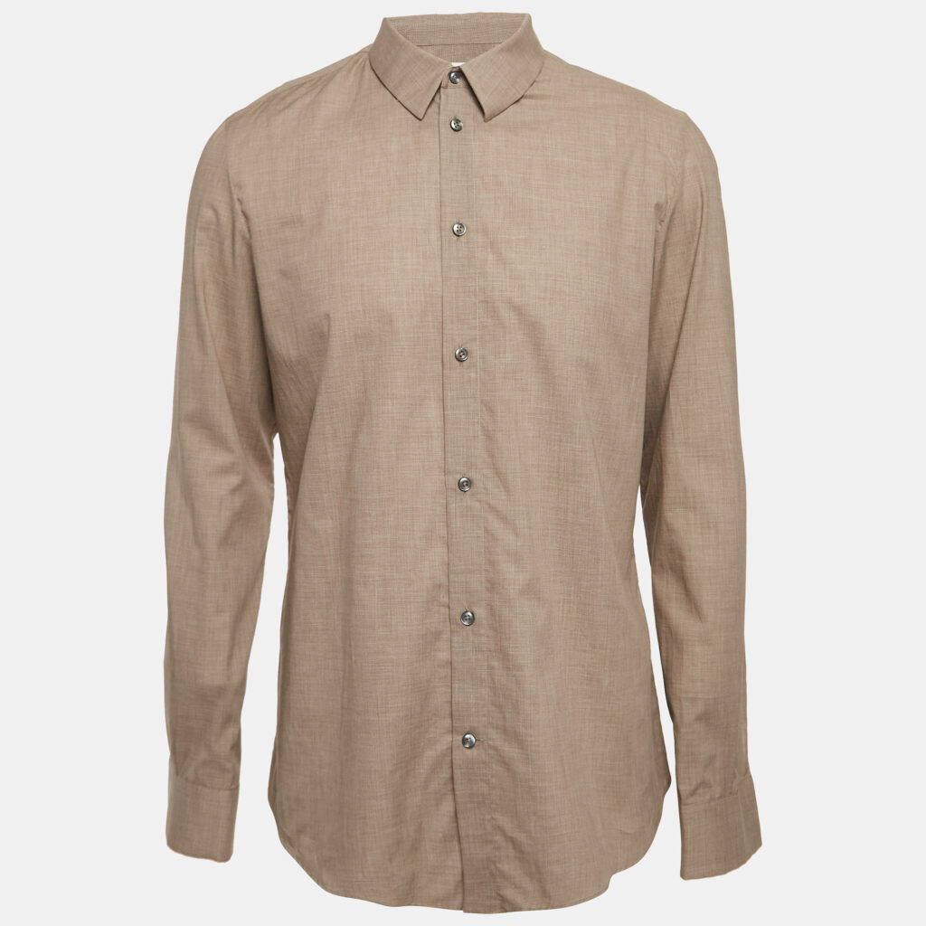 luxury-men-maison-martin-margiela-used-clothes-p1022383-004 Maison Martin Margiela Houndstooth Light Brown Buttoned-Up Shirt XL