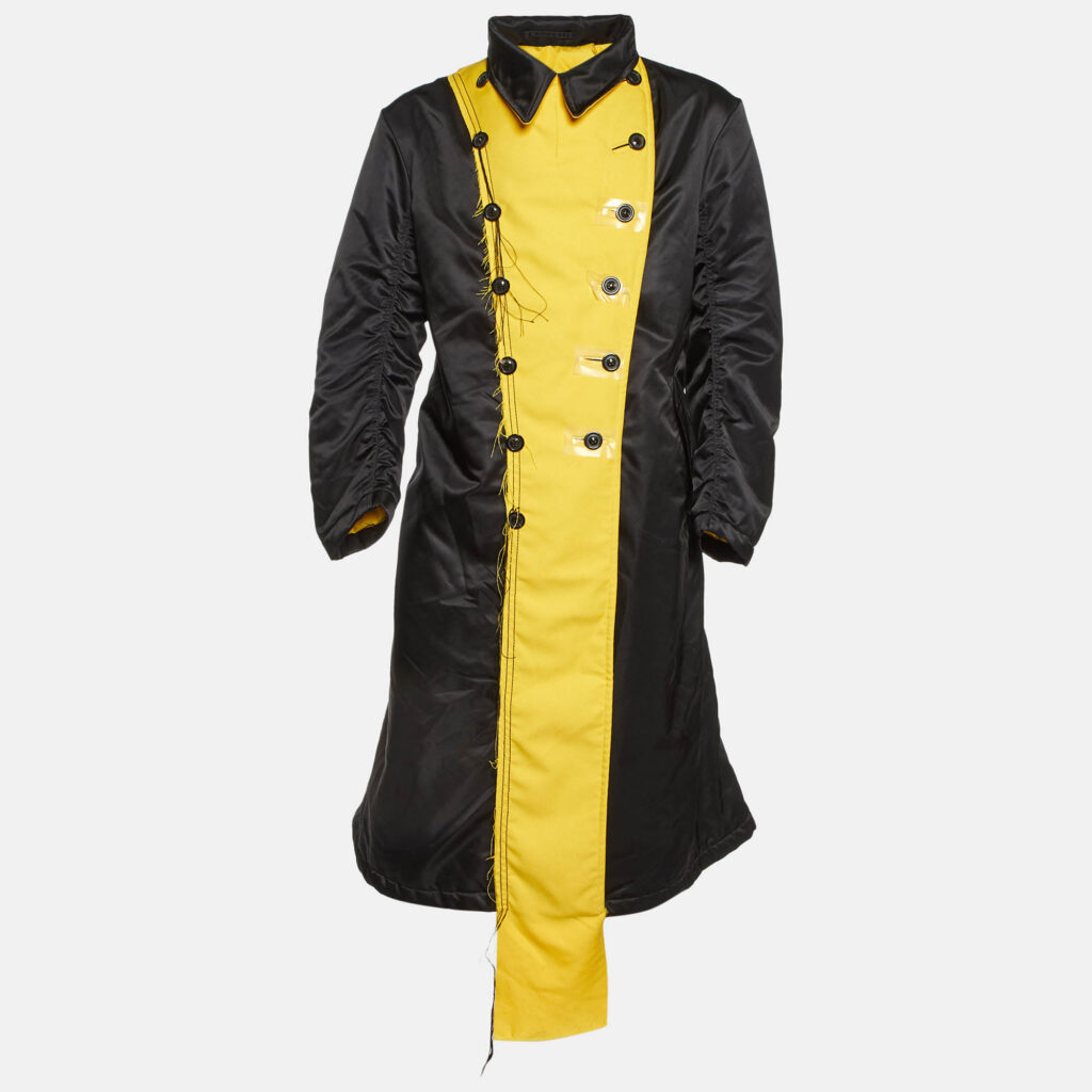luxury-men-maison-martin-margiela-used-clothes-p1115006-002 Maison Martin Margiela Black/Yellow Nylon Raw Finish Padded Coat M
