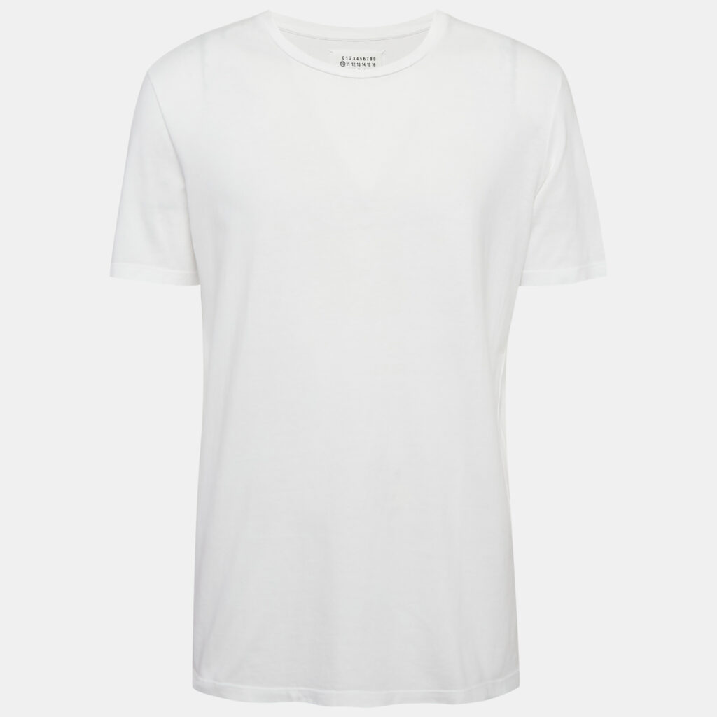 luxury-men-maison-martin-margiela-used-clothes-p1149161-001 Maison Martin Margiela White Jersey Crewneck T-Shirt XL