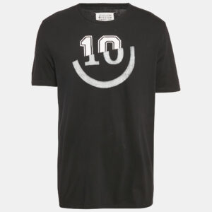 Maison Martin Margiela Black Printed Jersey Crewneck T-Shirt XL