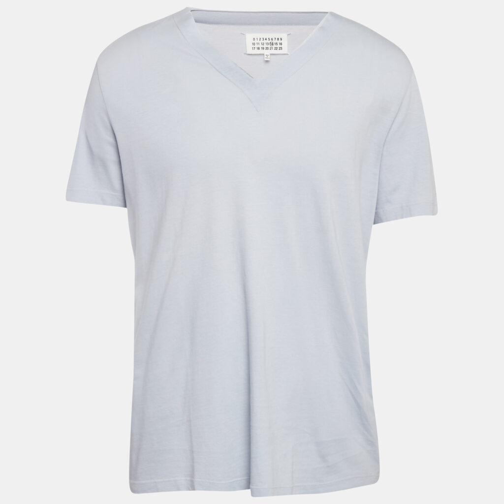 luxury-men-maison-martin-margiela-used-clothes-p1149311-005 Maison Martin Margiela Blue Jersey V-Neck T-Shirt XL