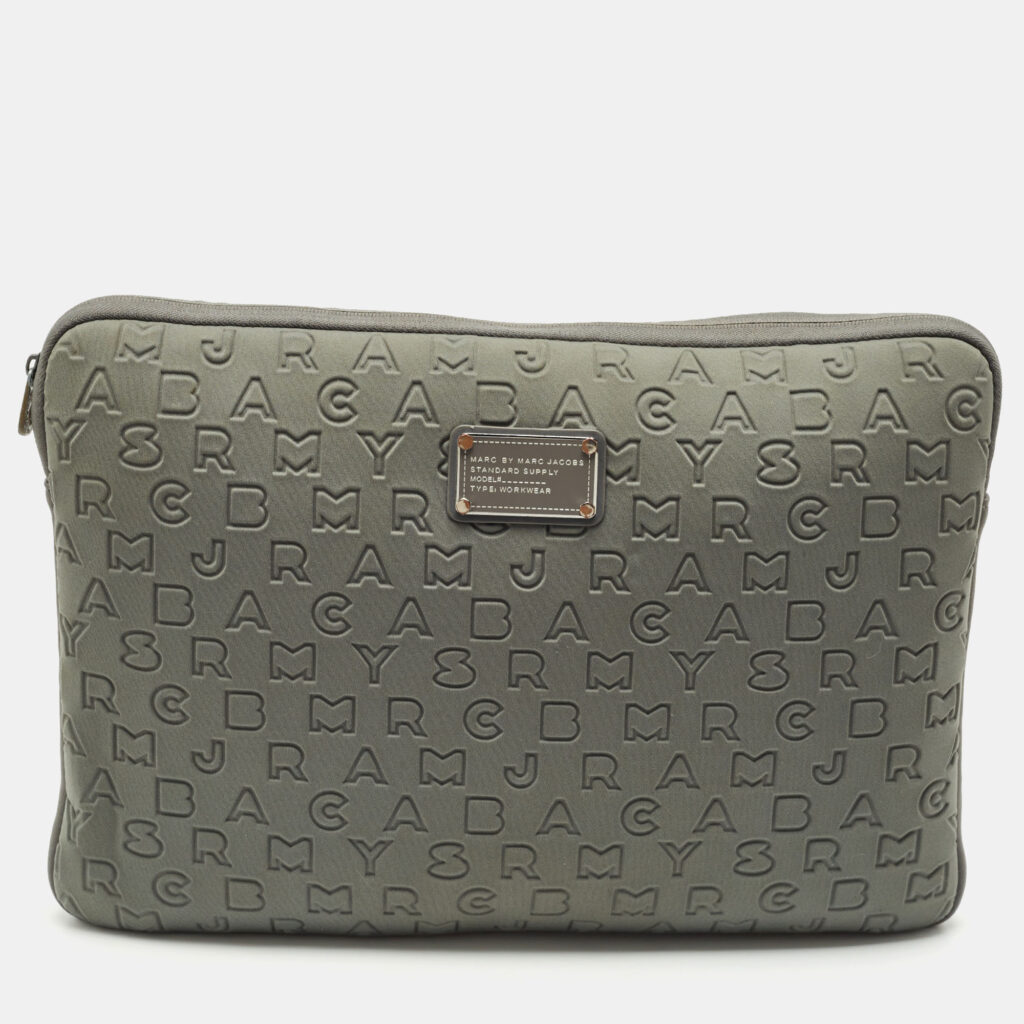 Marc by Marc Jacobs Grey Polyester Dreamy Logo Laptop Case