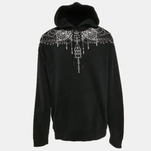 Marcelo Burlon Black Astral Wings Print Cotton Hooded Sweatshirt XL