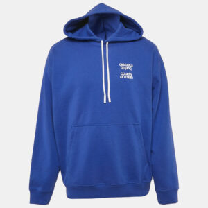 Marcelo Burlon Blue Printed Cotton Hoodie L