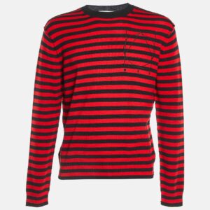 McQ by Alexander McQueen Red Striped Wool Knit Sweater M