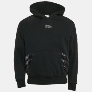 Moncler x Adidas Black Cotton Knit Puffer Trim Hoodie XS