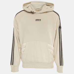 Moncler x Adidas Grey Cotton and Puffer Trim Hoodie S