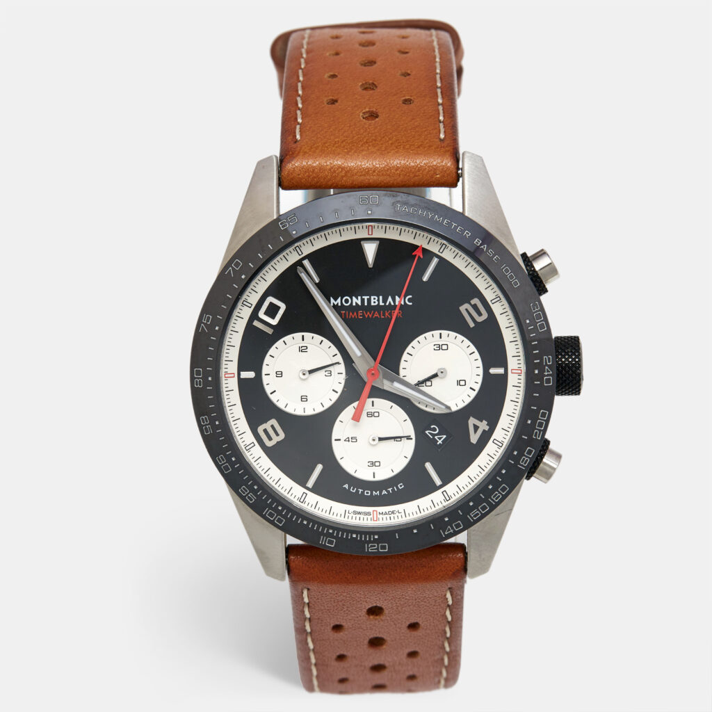 luxury-men-montblanc-new-watches-p1115988-006 Montblanc Black Ceramic Stainless Steel Calfskin Timewalker 19942 Men's Wristwatch 43 mm