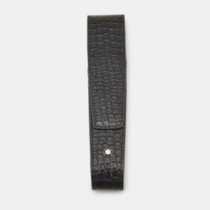 Montblanc Black Croc Embossed Leather 1 Pen Pouch