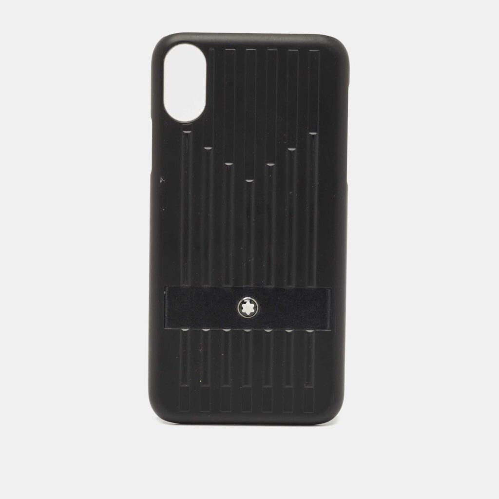 luxury-men-montblanc-used-accessories-p828805-001 Montblanc Black Sartorial Hard Shell Leather Phone Case IPhone X