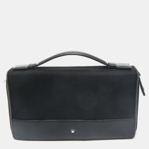 Montblanc Black Leather and Nylon Nightflight Travel Companion Wallet
