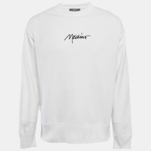 Moschino Couture White Logo Embroidered Sweatshirt XXL