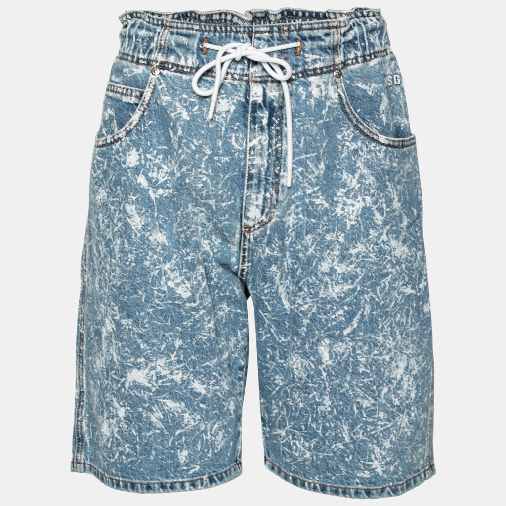 luxury-men-msgm-new-clothes-p631931-001-2 MSGM Blue Denim Acid Wash Drawstring Shorts M