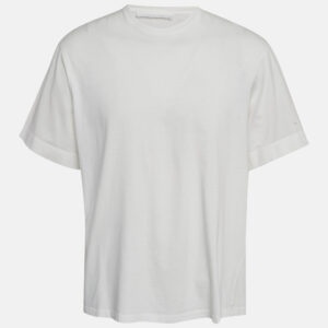 Neil Barrett White Cotton Knit and Cotton Blend T-Shirt M