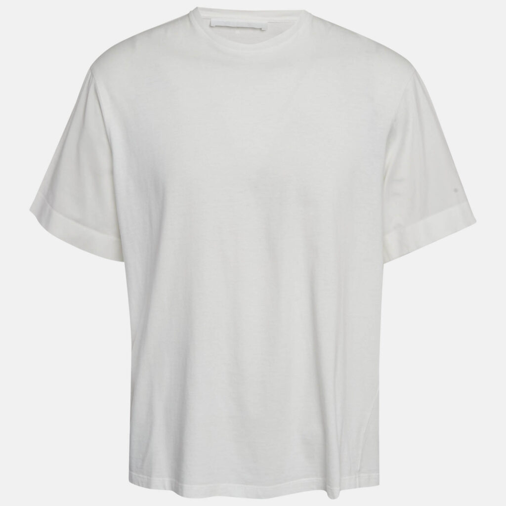 Neil Barrett White Cotton Knit and Cotton Blend T-Shirt M