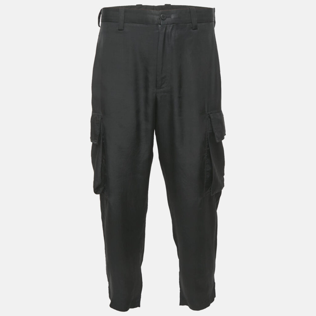 luxury-men-neil-barrett-used-clothes-p1159979-001 Neil Barrett Black Gabardine Loose Fireman Cargo Trousers XL