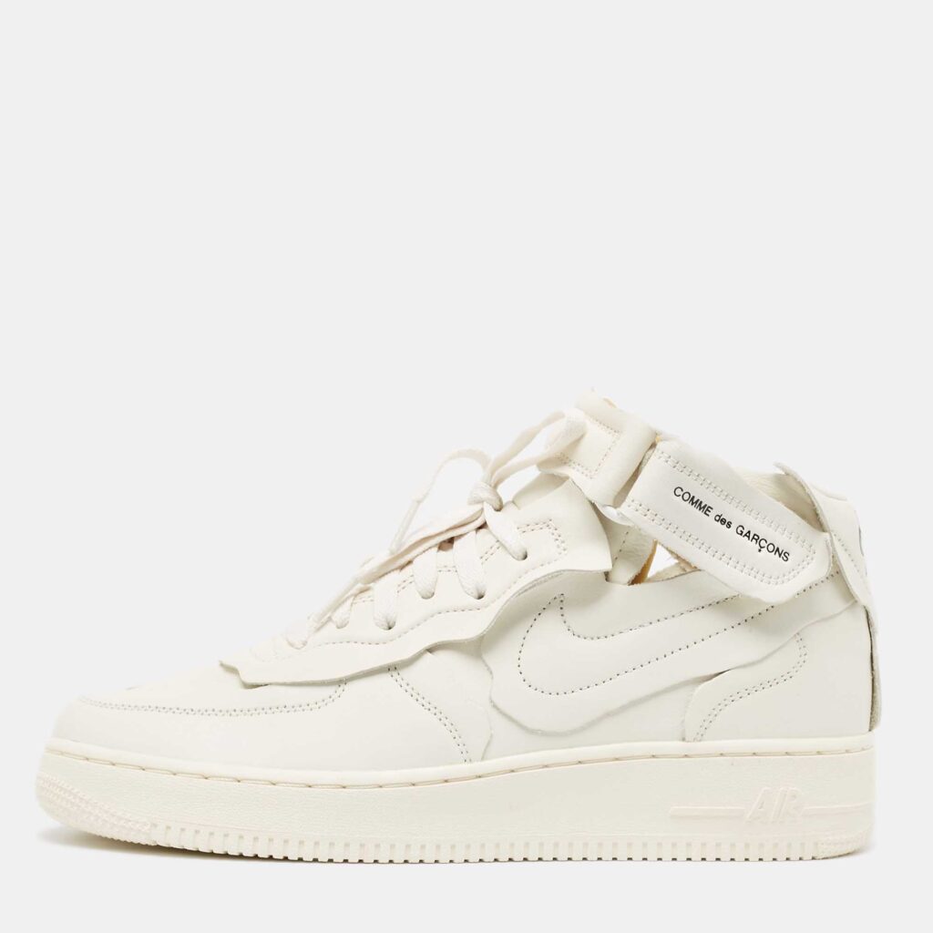 luxury-men-nike-new-shoes-p976748-003 Nike Air Force White Leather Air Force1 Mid Comme Sneakers Size 42.5