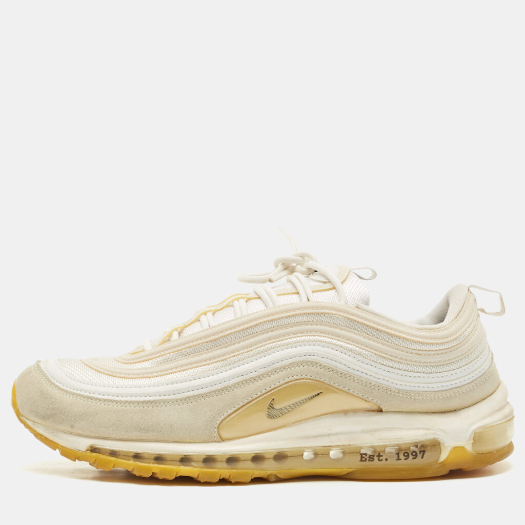 luxury-men-nike-used-shoes-p1149873-001 Nike White Mesh and Suede Air Max 97 M. Frank Rudy Sneakers Size 46