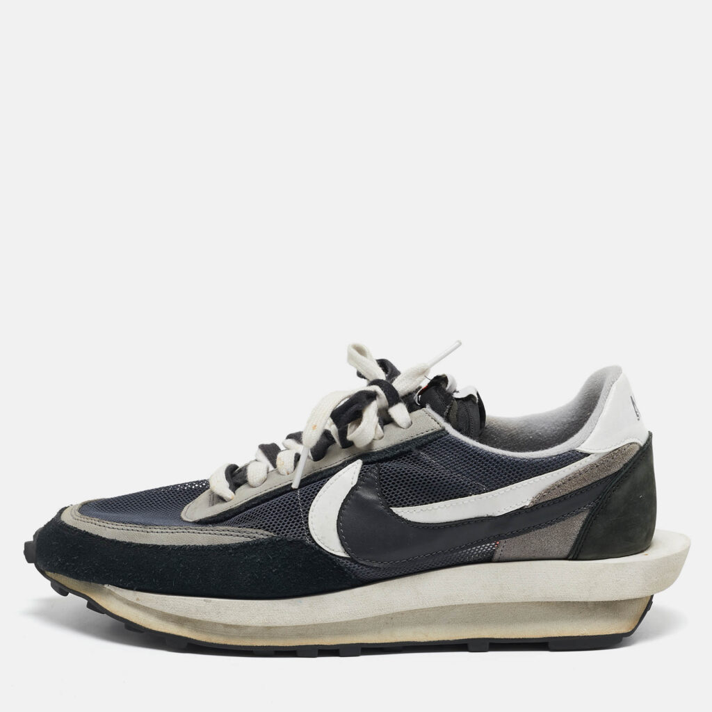 luxury-men-nike-x-sacai-used-shoes-p1141913-010 Nike x Sacai Multicolor Leather and Mesh Vaporwaffle Lace Up Sneakers Size 46