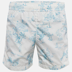 Off-White White Printed Nylon Swim Shorts M