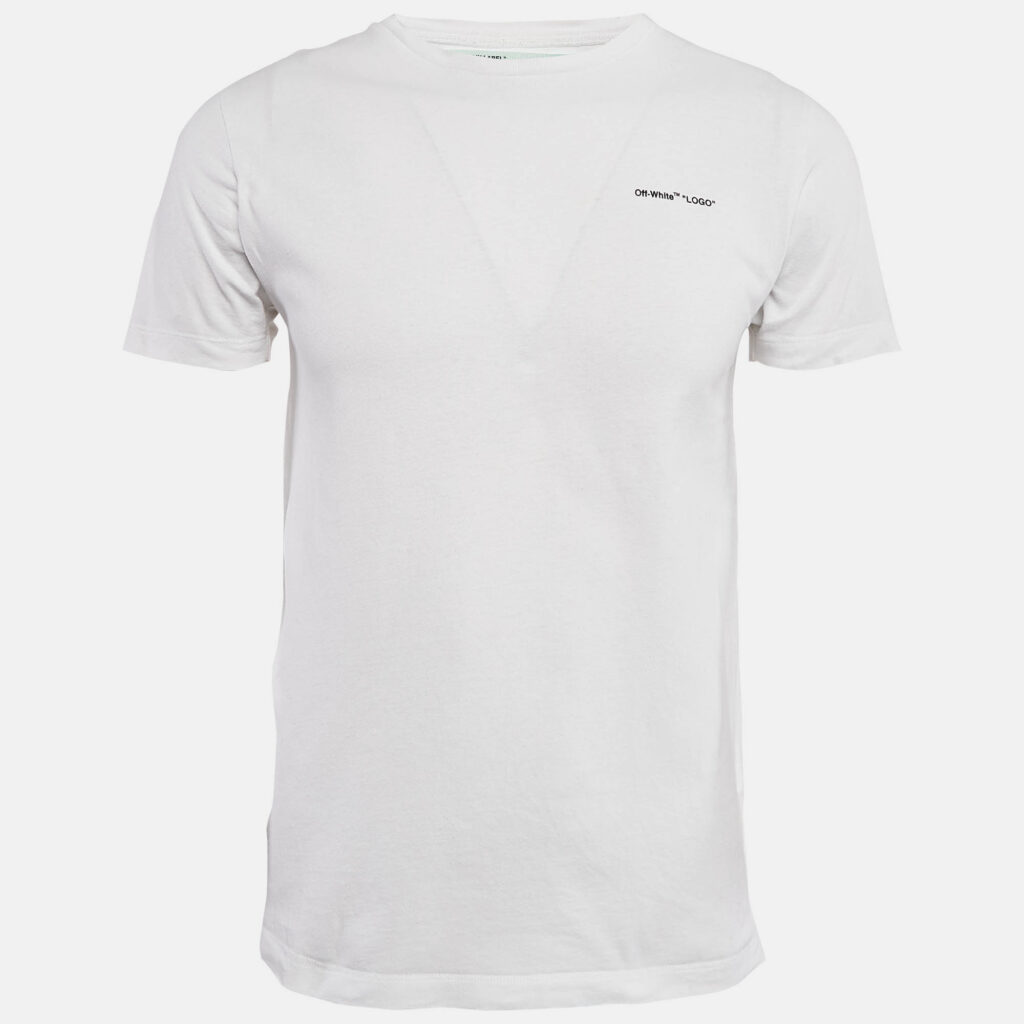 luxury-men-off-white-used-clothes-p1100112-004 Off-White White Cotton Crew Neck T-Shirt S
