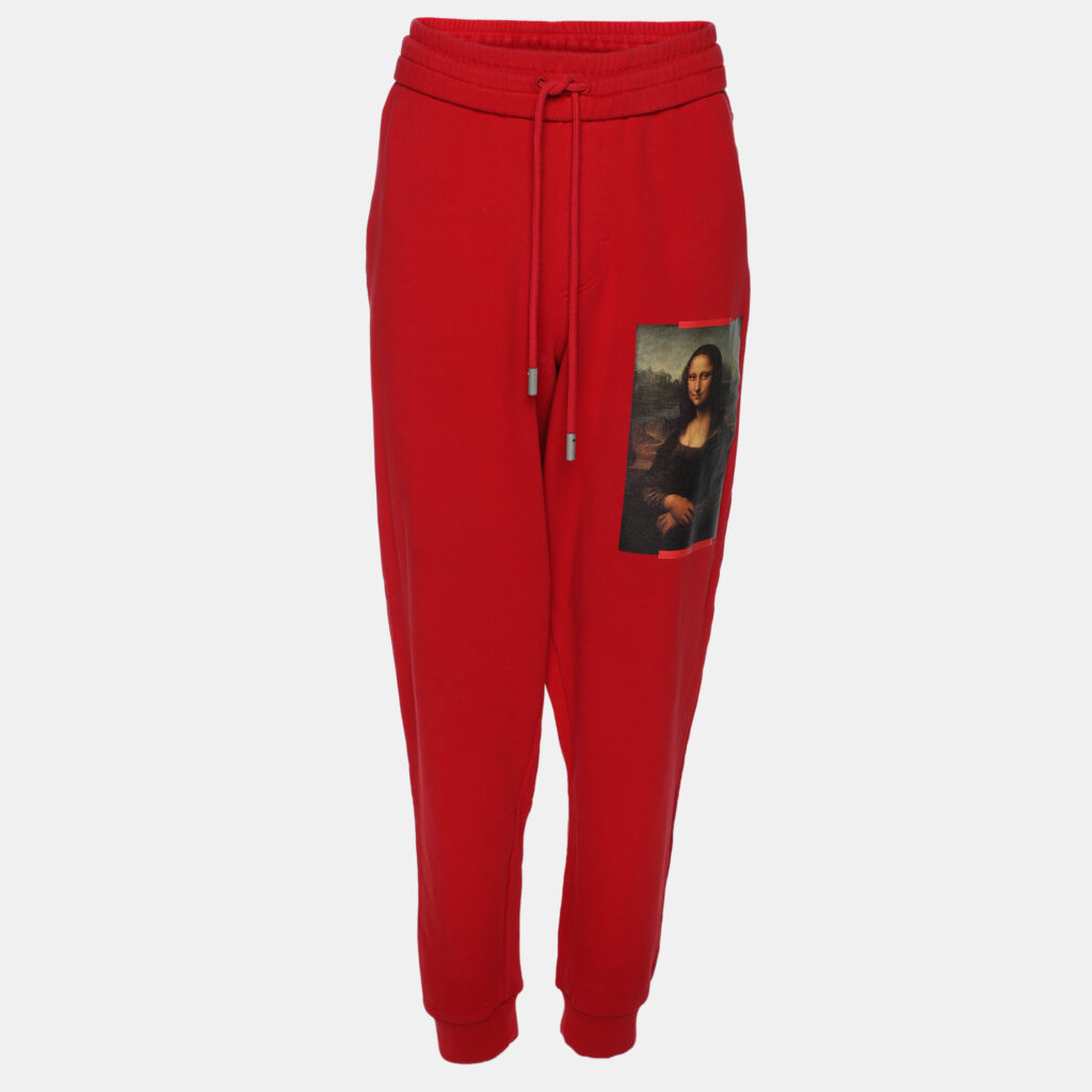 Off-White Red Jersey Monalisa Track Pants M