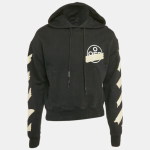 Off-White Black Cotton Logo Arrows Printed Hoodie XS