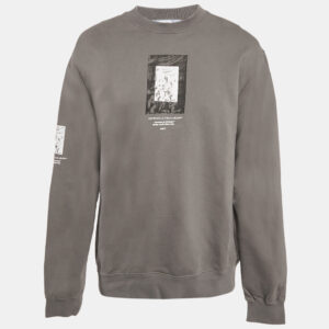 Off-White Grey Paint Mirror Print Cotton Sweatshirt XXL