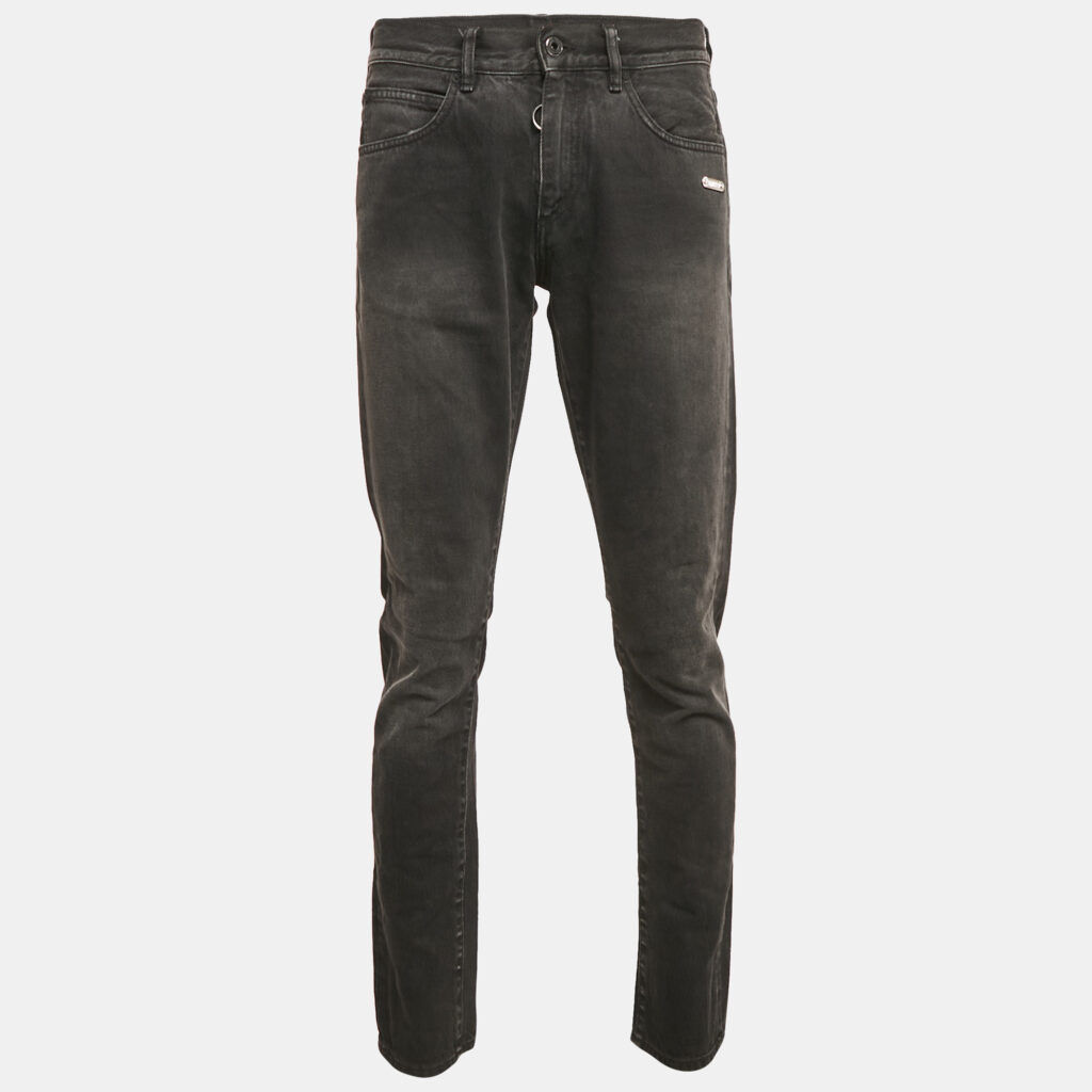 luxury-men-off-white-used-clothes-p1148490-005 Off-White Black Washed Denim Slim Fit Jeans M Waist 33"