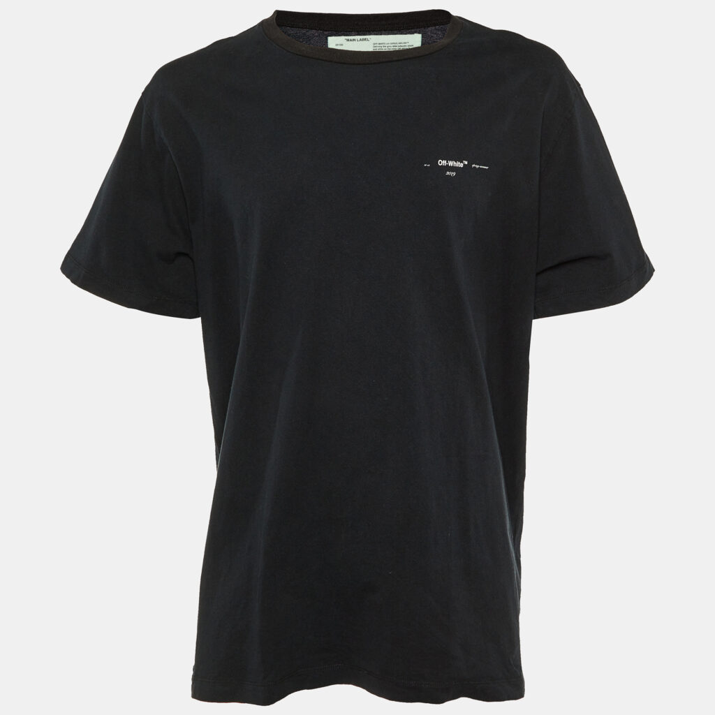 luxury-men-off-white-used-clothes-p1148670-001 Off-White Black Arrow Print Cotton Oversized T-Shirt S