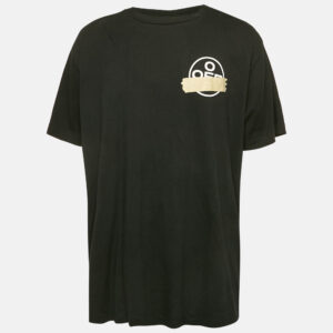 Off-White Black Logo Print Crew Neck Oversized T-Shirt M