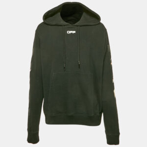 Off-White Black Logo Print Cotton Hooded Sweatshirt XL