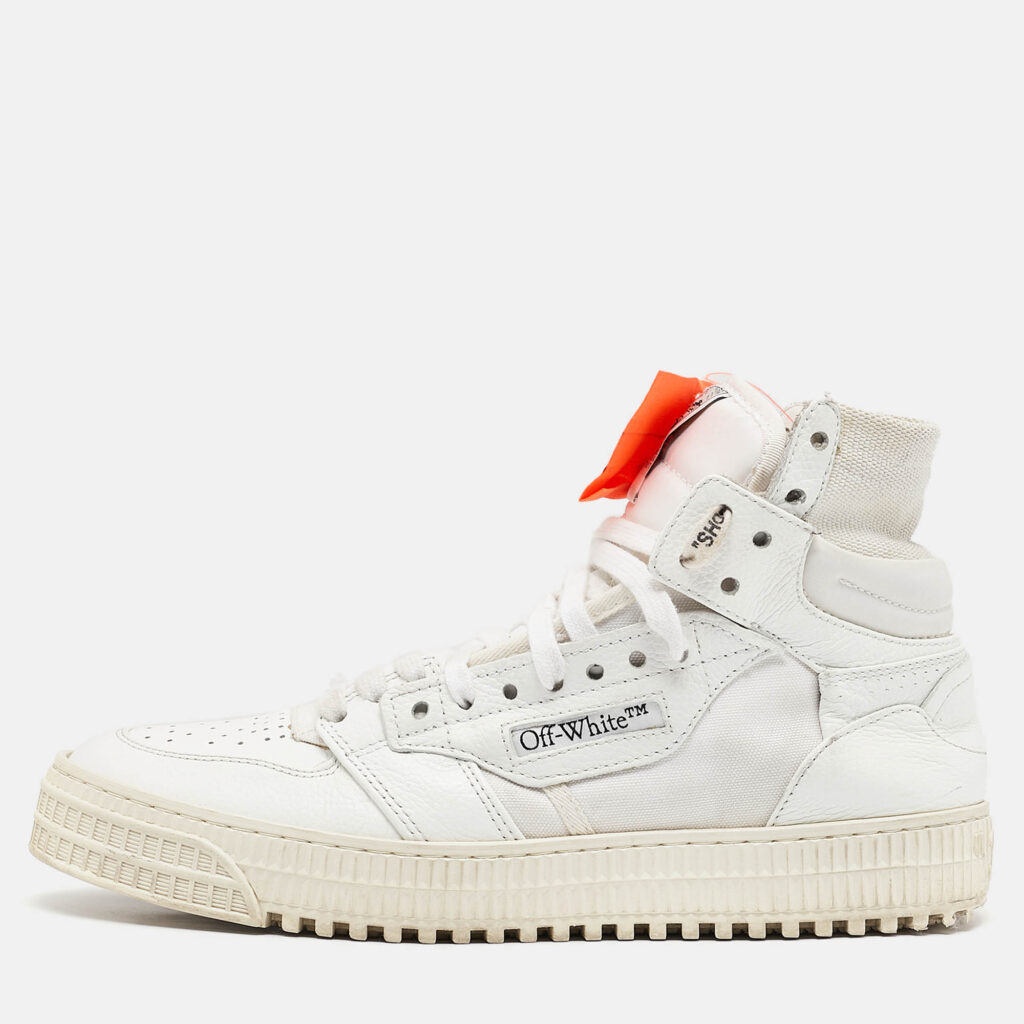luxury-men-off-white-used-shoes-p1086251-001 Off-White White Leather and Canvas 3.0 Off Court Sneakers Size 39