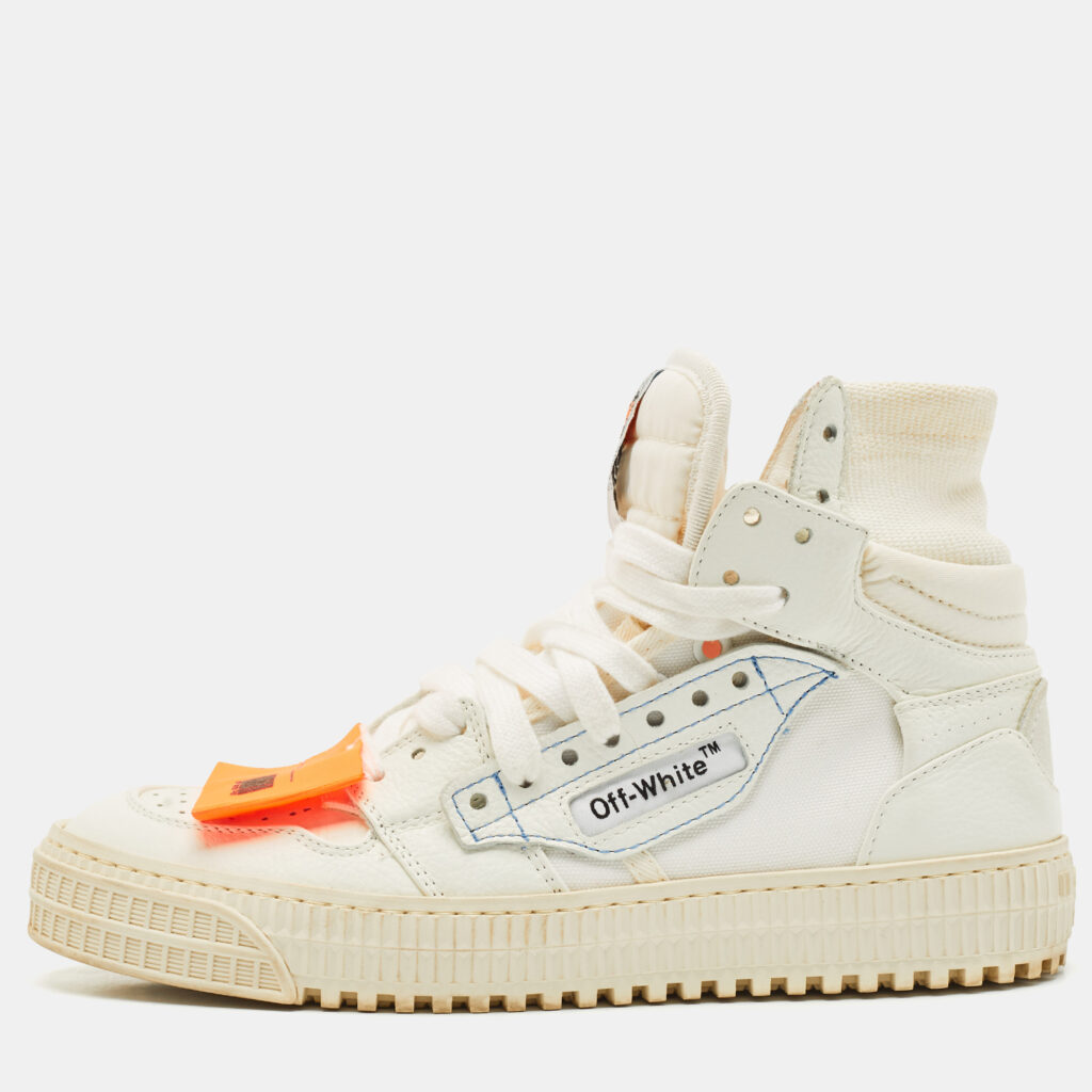 luxury-men-off-white-used-shoes-p1149936-001 Off-White White Leather and Canvas 3.0 Off Court Sneakers Size 36