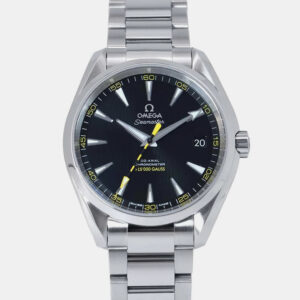 omega black stainless steel seamaster aqua terra 231.10.42.21.01.002 automatic men's wristwatch 41.5 mm