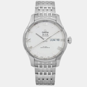 Omega White Stainless Steel De Ville Hour Vision 433.10.41.22.02.001 Automatic Men's Wristwatch 41mm