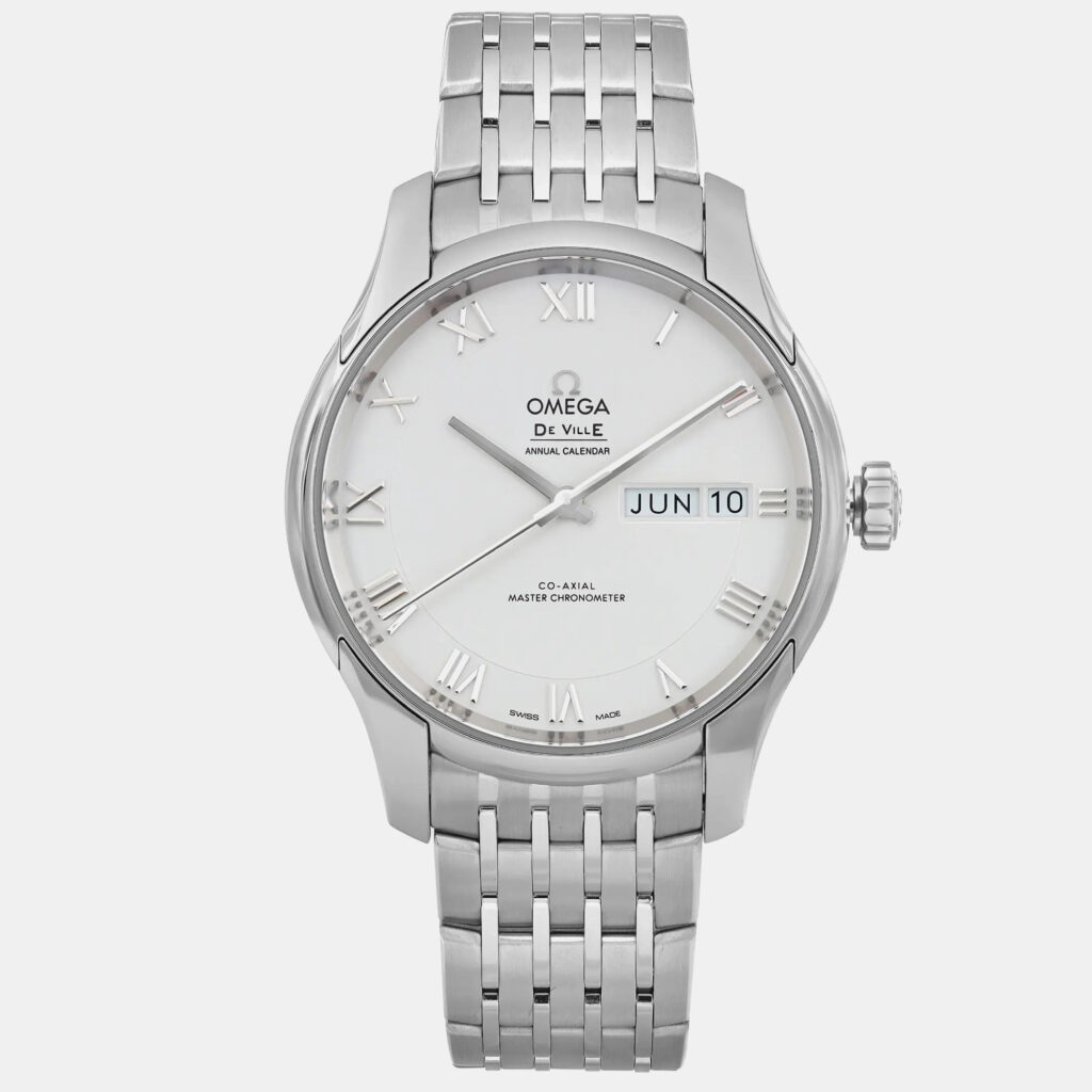 luxury-men-omega-used-watches-p1099181-001 Omega White Stainless Steel De Ville Hour Vision 433.10.41.22.02.001 Automatic Men's Wristwatch 41mm